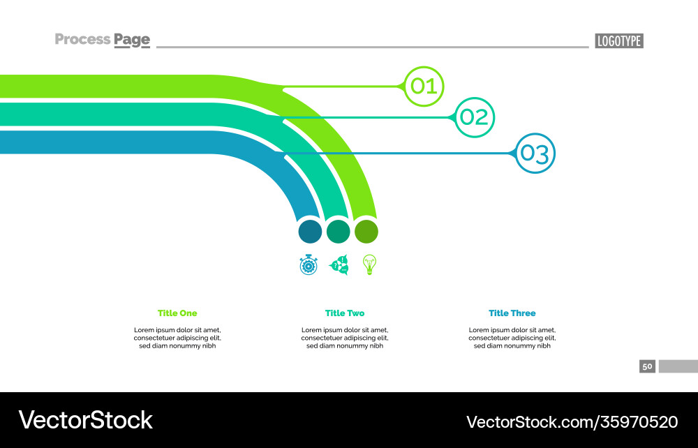 Step chart with three elements template Step chart with three elements template vector image