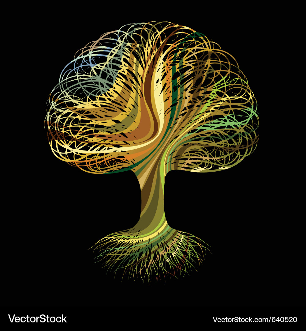 Swirling Abstract Tree Vector Image