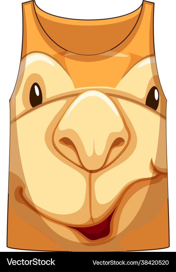 Tank top with face camel pattern Tank top with face camel pattern vector image