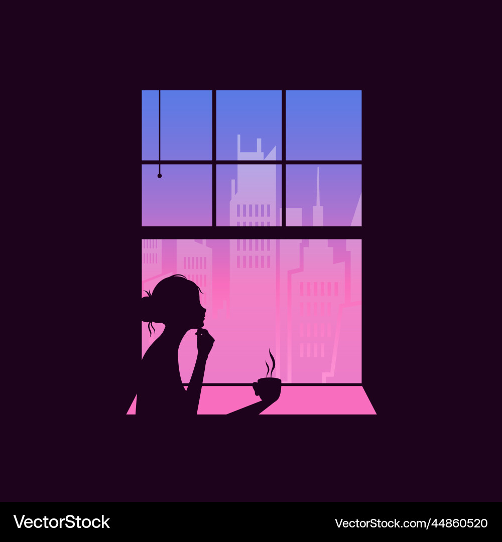 Trough the window Vector Image