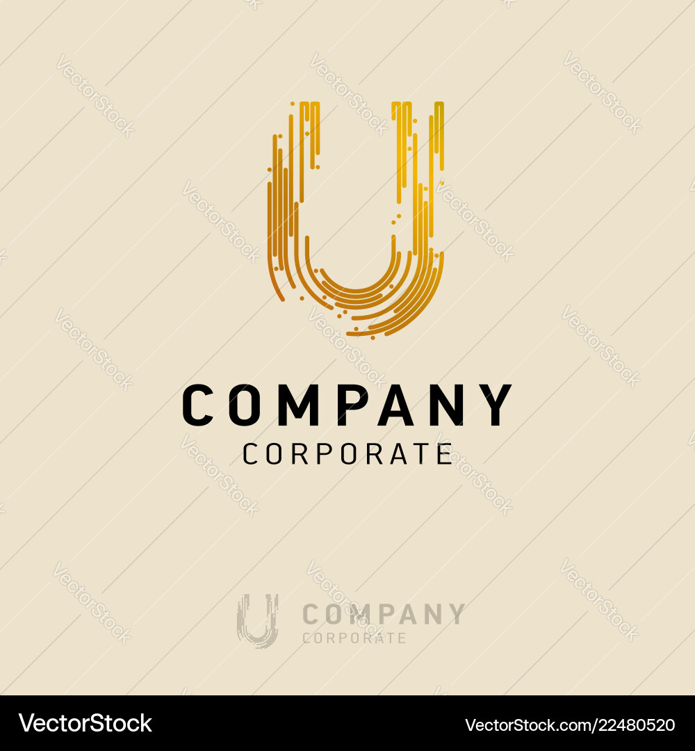 U Firmenlogo Design mit Visitenkarte U Firmenlogo Design mit Visitenkarte vektorbild