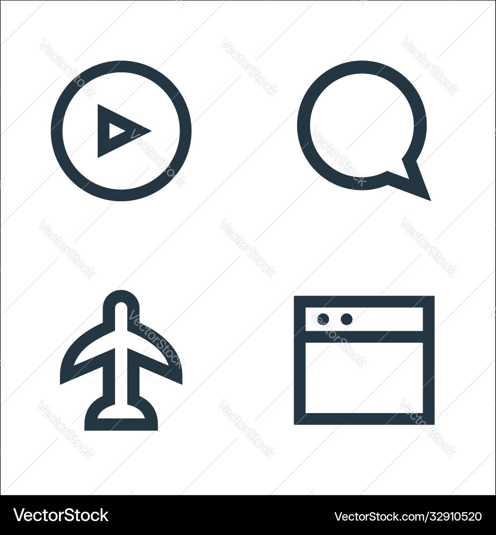 User interface line icons linear set quality User interface line icons linear set quality vector image
