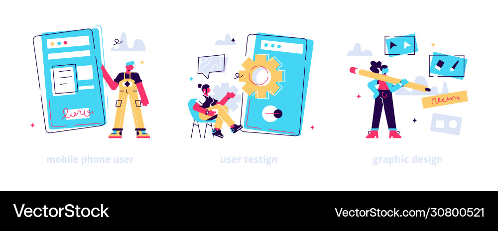 App Development Workflow Icons vector image