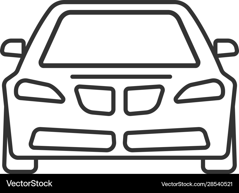 Car front view linear icon vector image