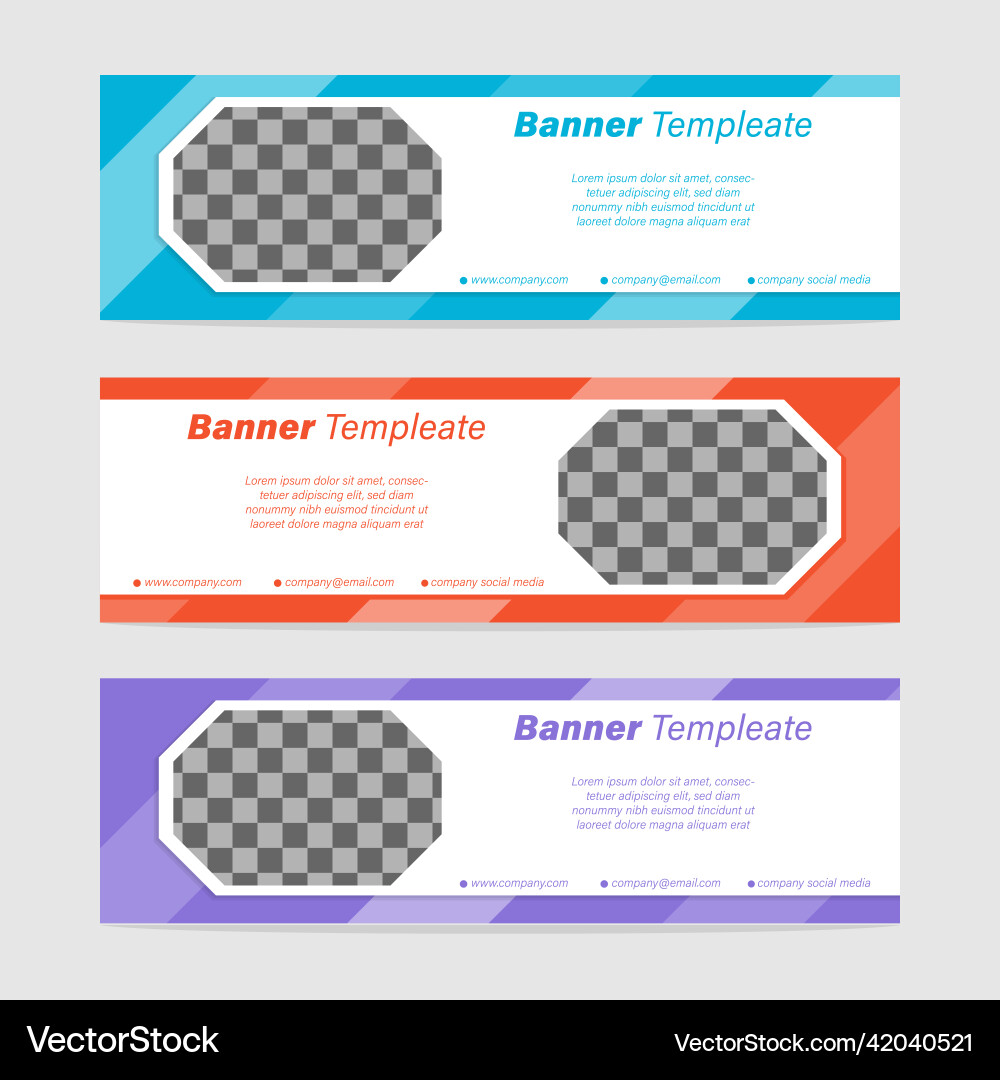 Collection of horizontal header web banners Vector Image