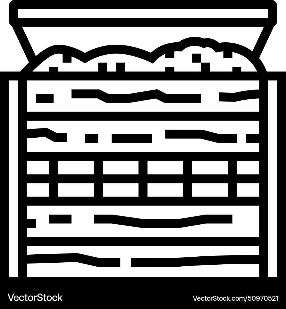 Composting waste sorting line icon Vector Image