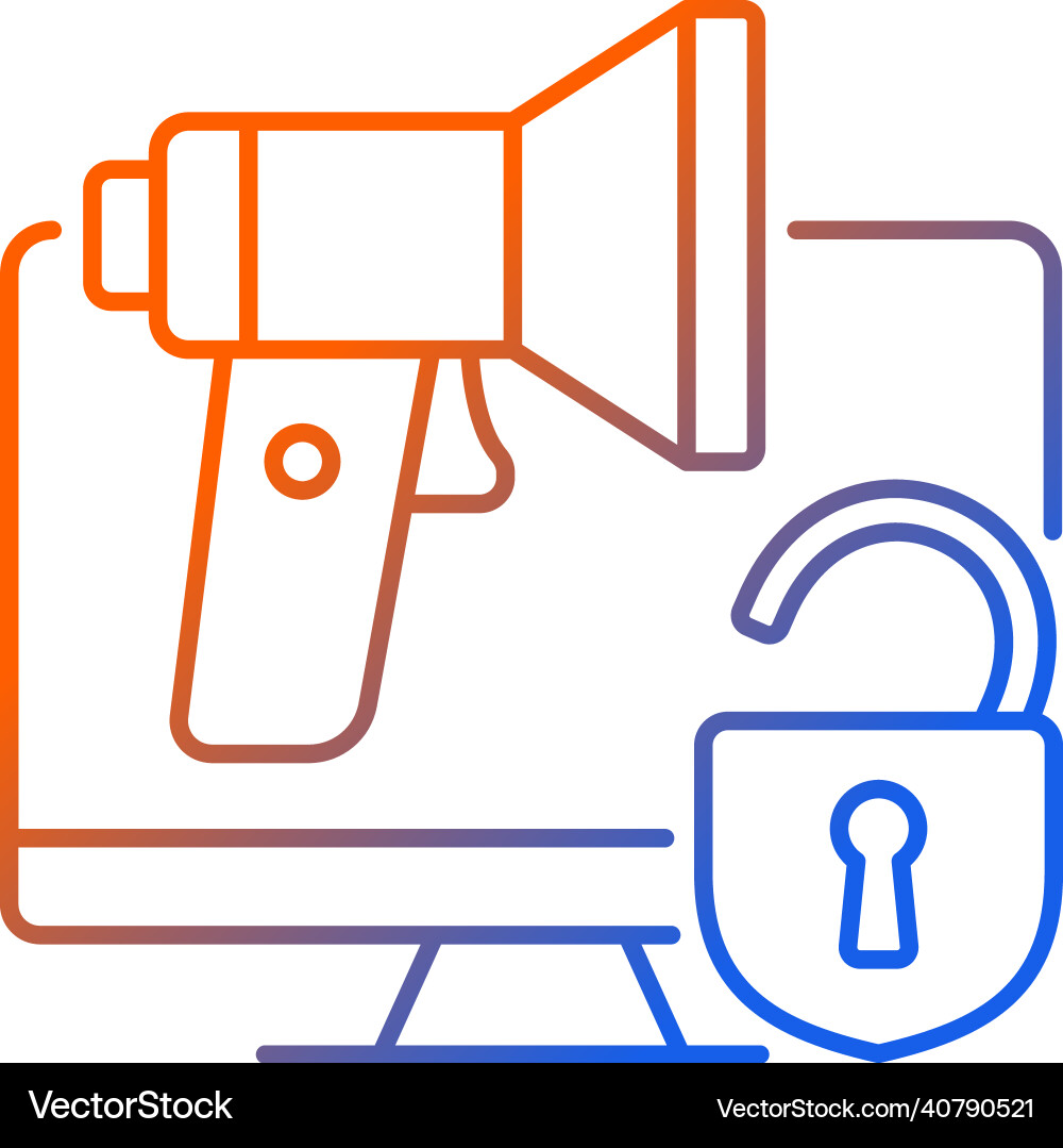 Doxing gradient linear icon Doxing gradient linear icon vector image