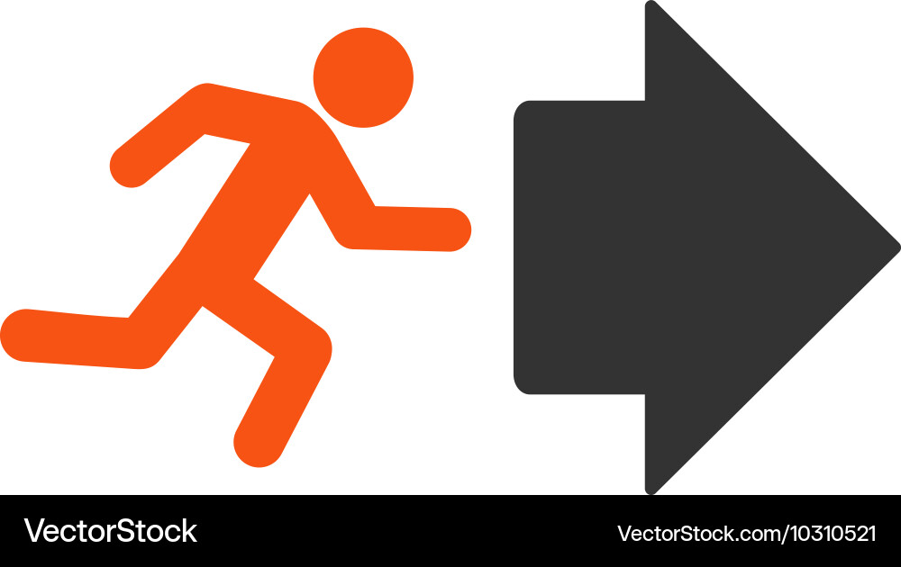 Exit direction flat icon Vector Image
