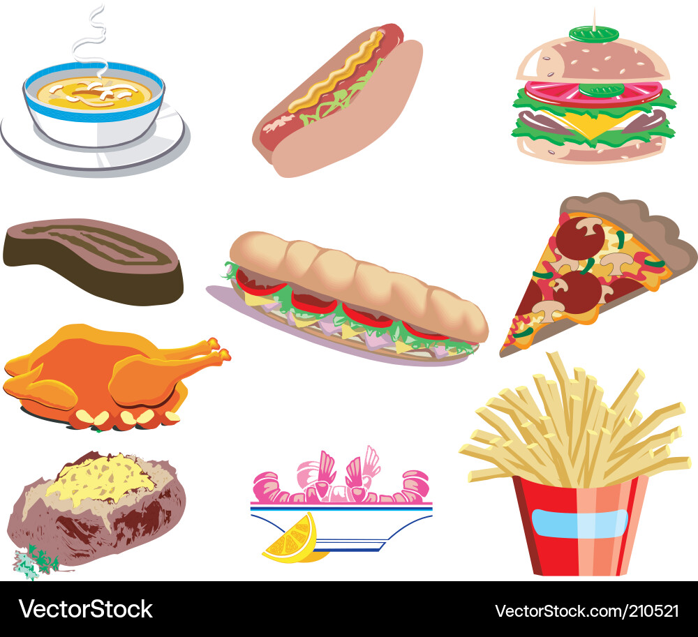 Food Icon Set Vector Image