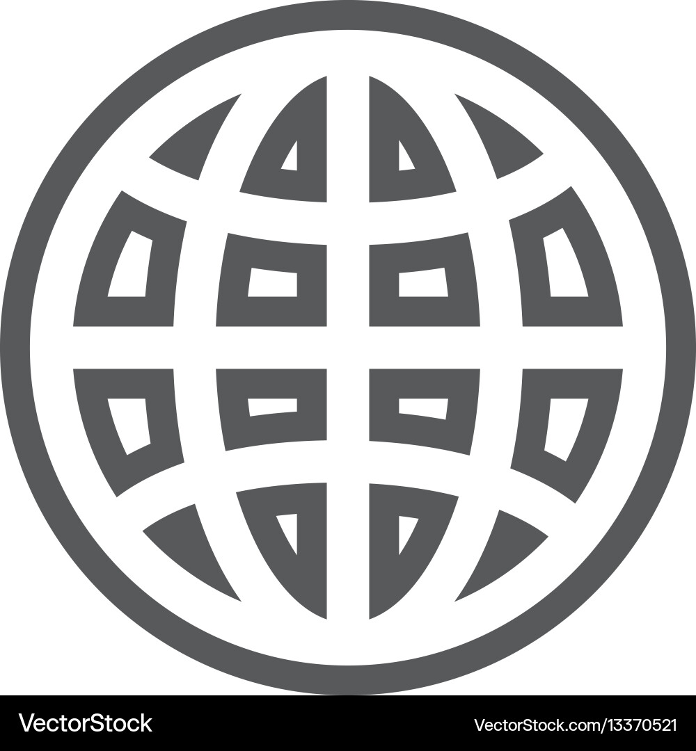 Grayscale contour with emblem of world map Vector Image