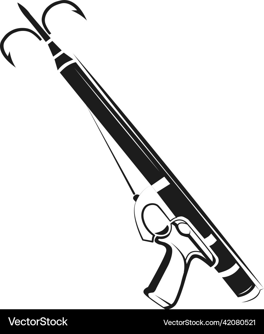 Harpoon gun icon whale and fish hunt weapon vector image