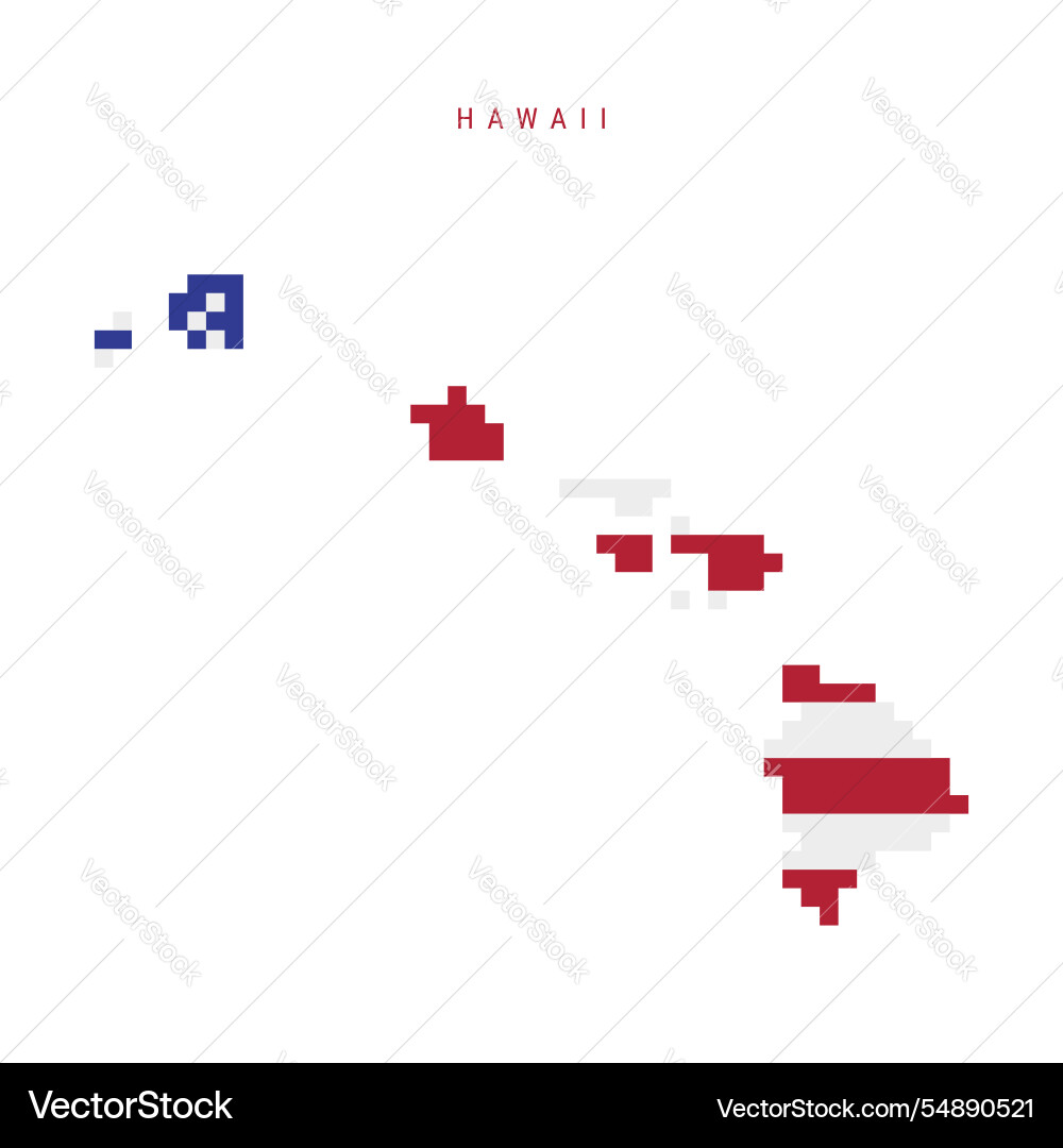 Hawaii Pixel Flagge Landkarte Symbol flach Hawaii Pixel Flagge Landkarte Symbol flach vektorbild