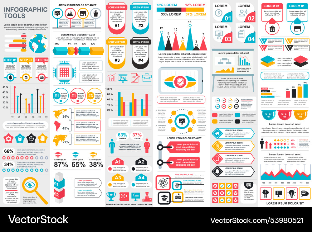 Infographic elements data visualization design vector image