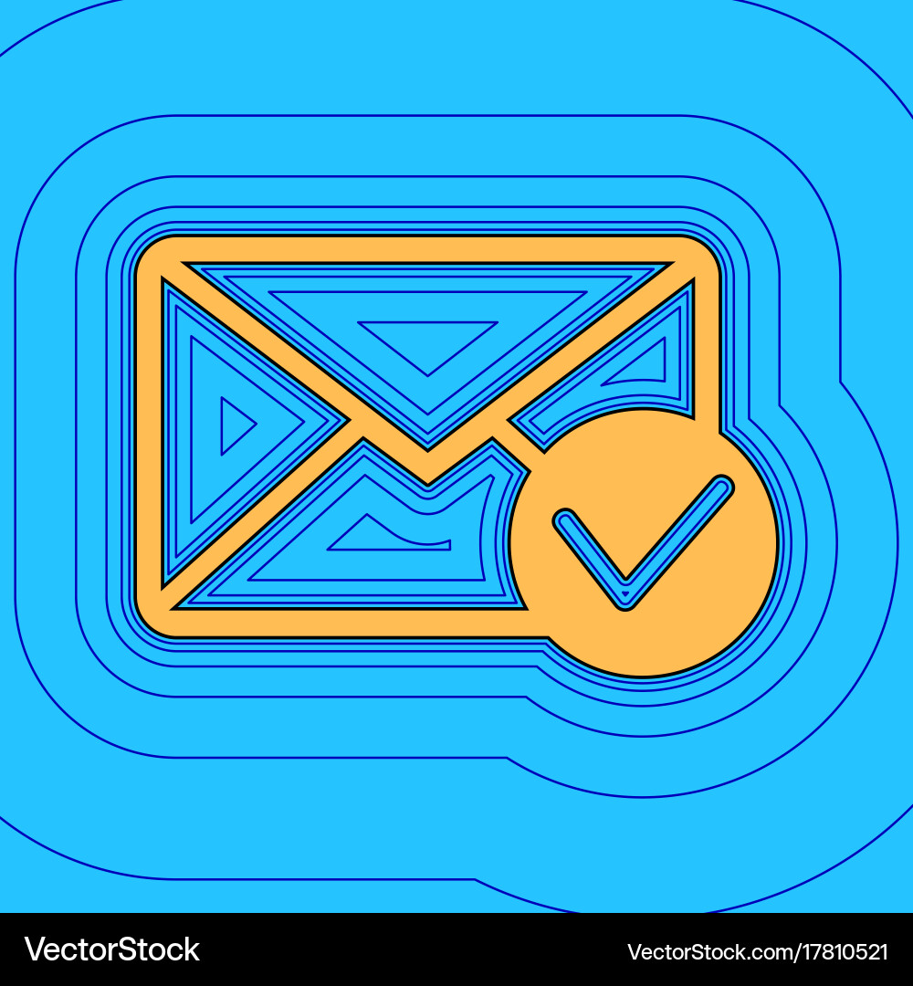 Mail sign with allow mark vector image