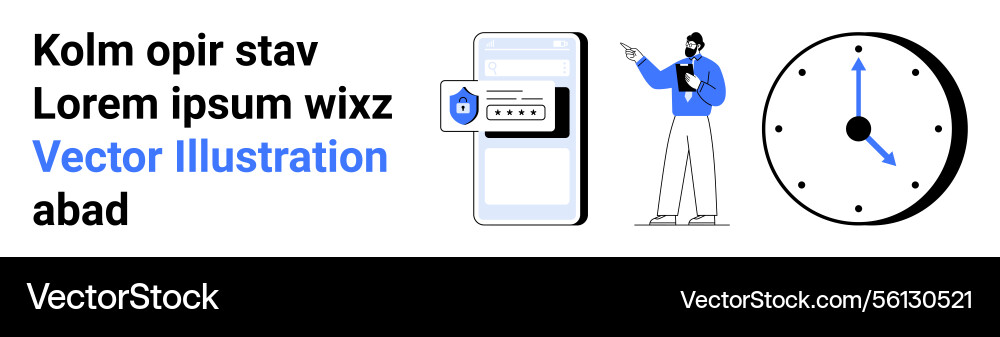 Man explaining smartphone security with password Vector Image