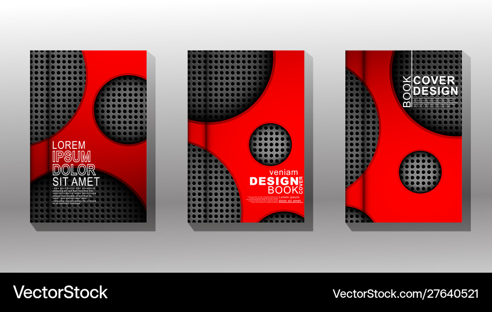 Minimal cover design circle pattern and red Minimal cover design circle pattern and red vector image