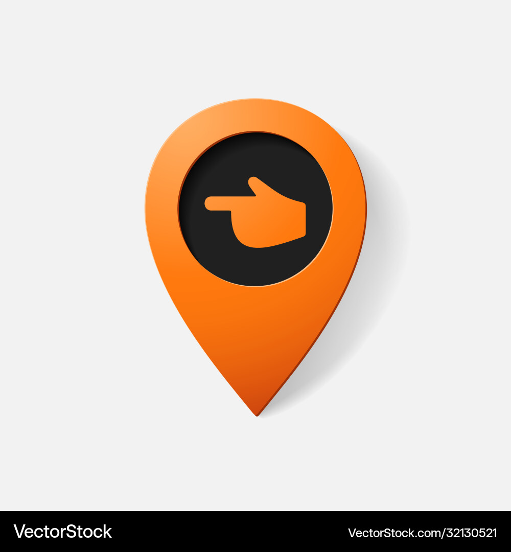 Realistic color pointer finger to left Realistic color pointer finger to left vector image