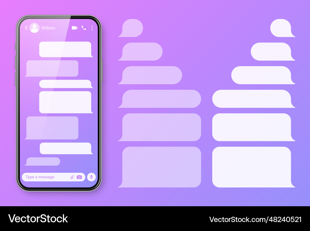 Realistic smartphone with messaging app Vector Image