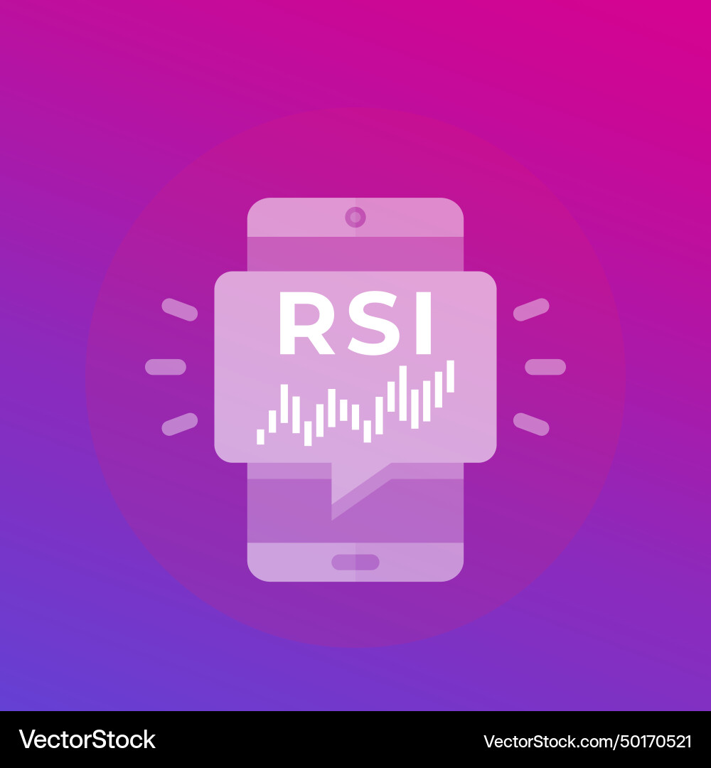 Rsi trading indicator icon relative strength index vector image