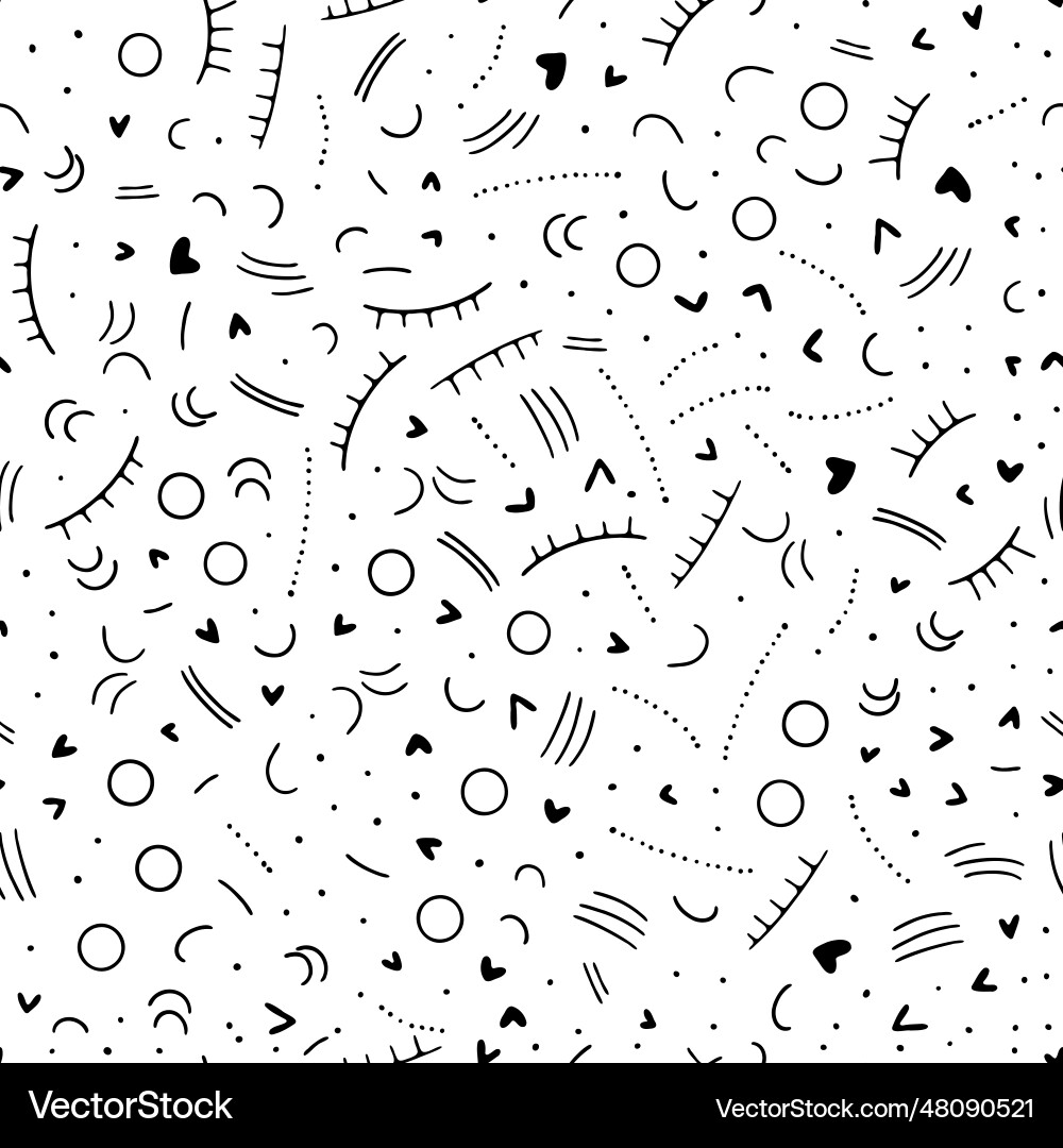 Seamless pattern with subtle linear and heart Seamless pattern with subtle linear and heart vector image