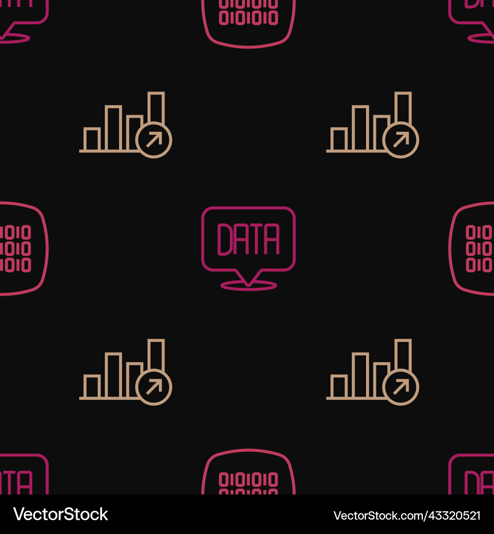 Set line binary code financial growth and data Set line binary code financial growth and data vector image