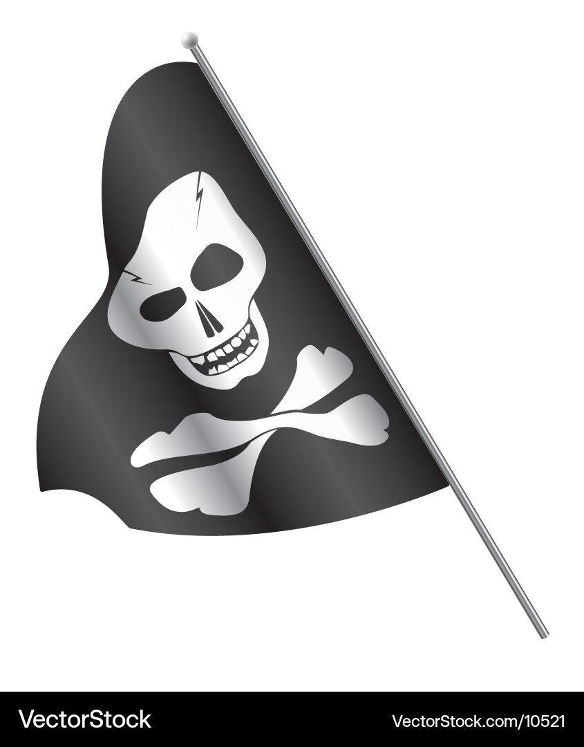 Skull and Crossbones Flag Vector Image