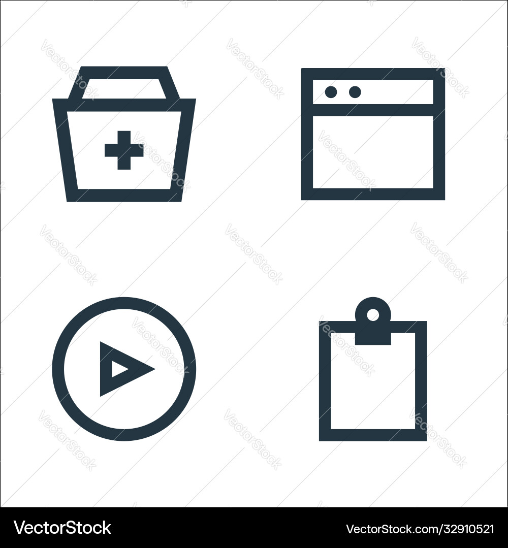 User interface line icons linear set quality User interface line icons linear set quality vector image