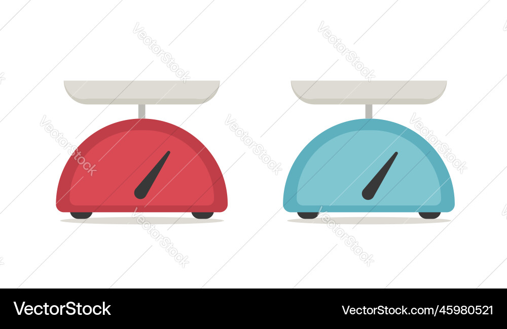 Weight scale icon flat design kitchen weigh libra Weight scale icon flat design kitchen weigh libra vector image