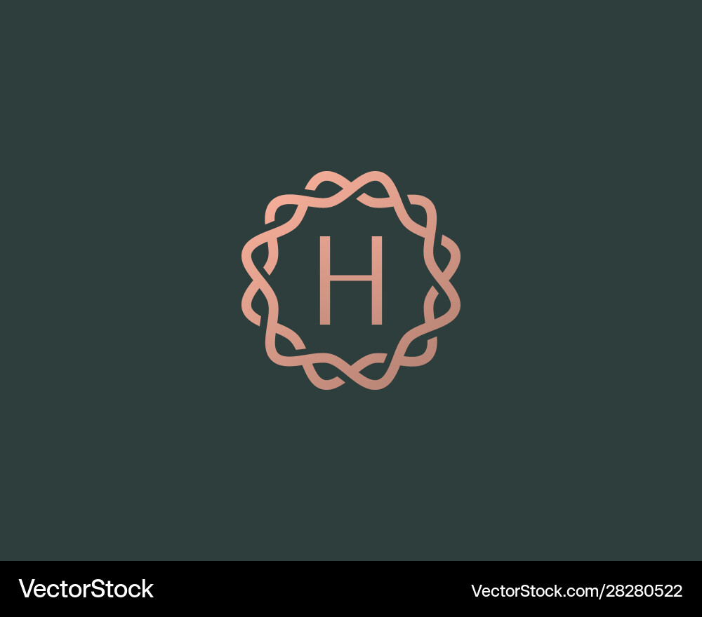 Abstract linear monogram letter h logo icon design vector image