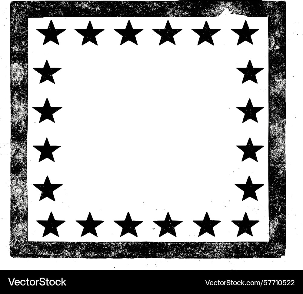Black square border with twenty stars Black square border with twenty stars Vector Image