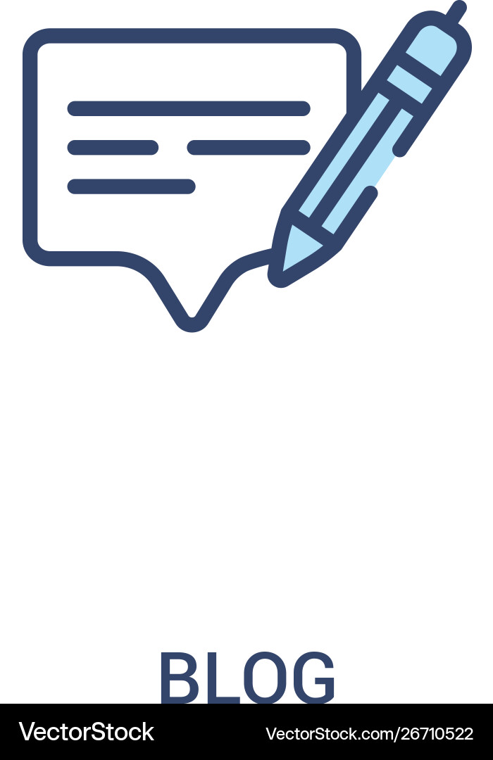 Blog concept 2 colored icon simple line element Blog concept 2 colored icon simple line element vector image