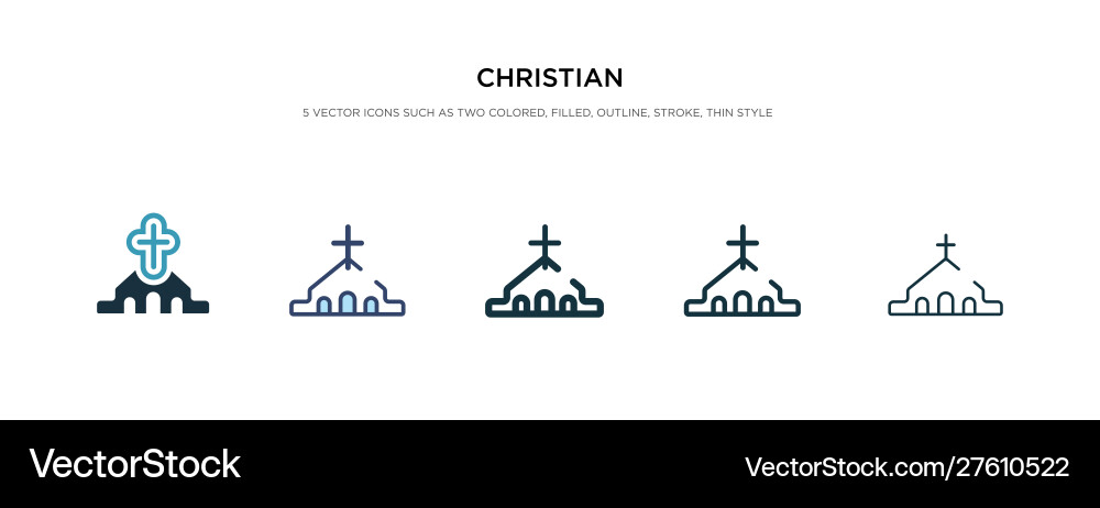 Christian icon in different style two colored Vector Image