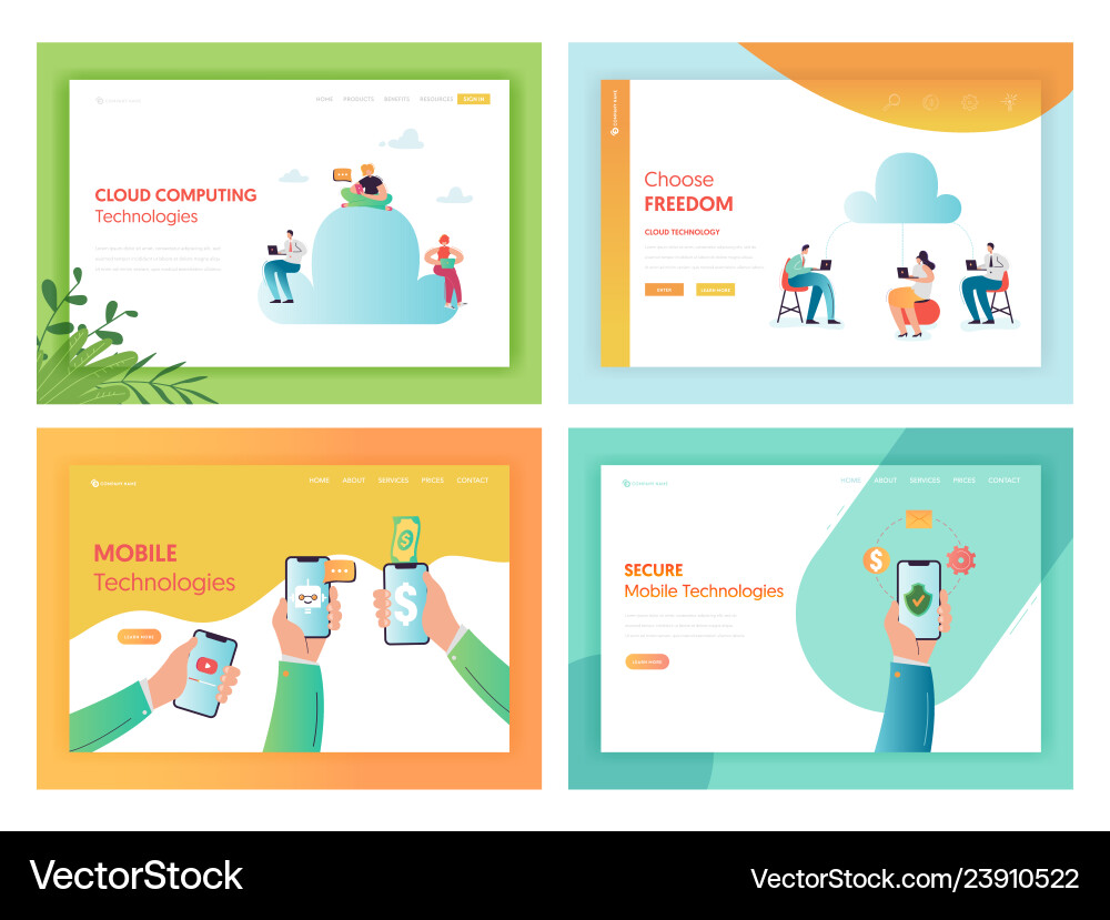 Cloud Storage Mobile Tech Concepts vector image