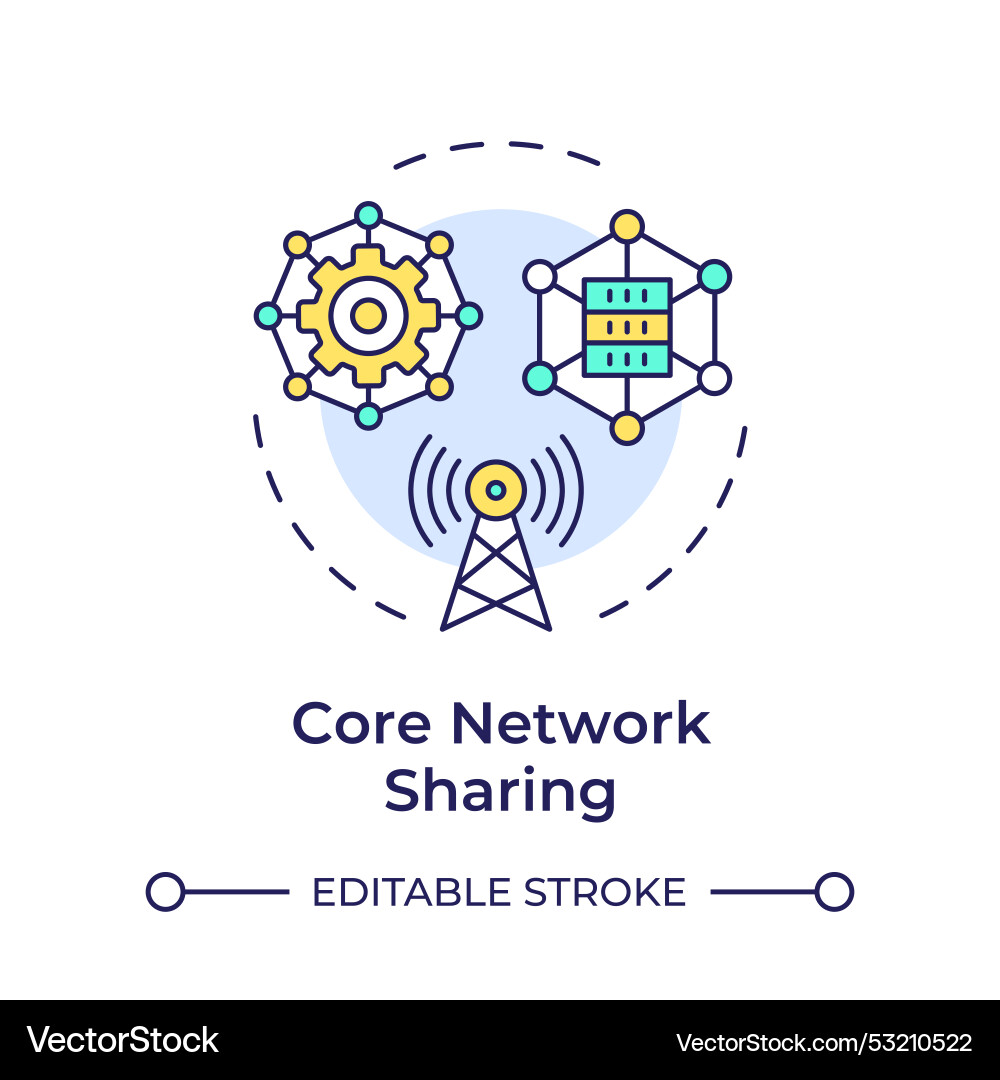 Core network sharing multi color concept icon Core network sharing multi color concept icon vector image