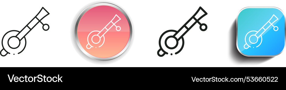 Ektara icon thin linear regular and button style Ektara icon thin linear regular and button style vector image