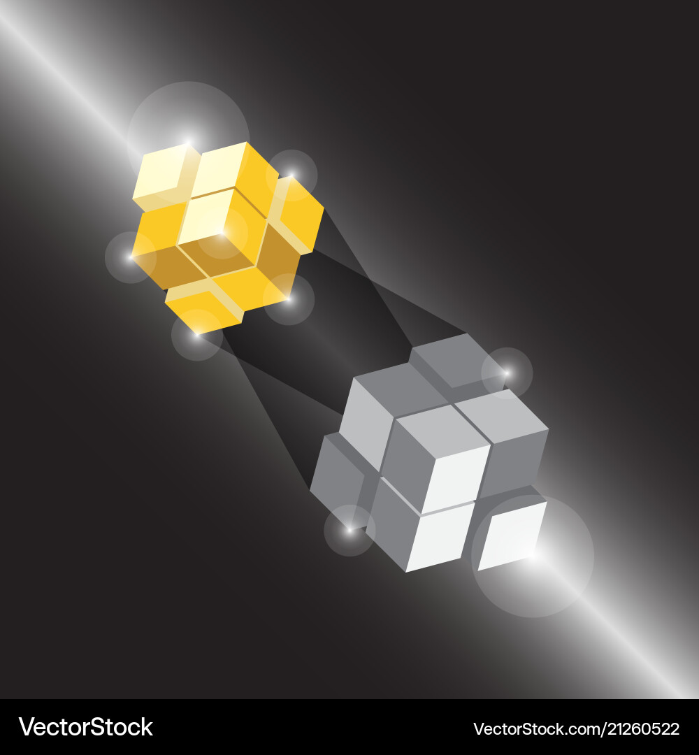 Erstellen Sie 3d cube Design Element mit Donnerlicht Erstellen Sie 3d cube Design Element mit Donnerlicht vektorbild