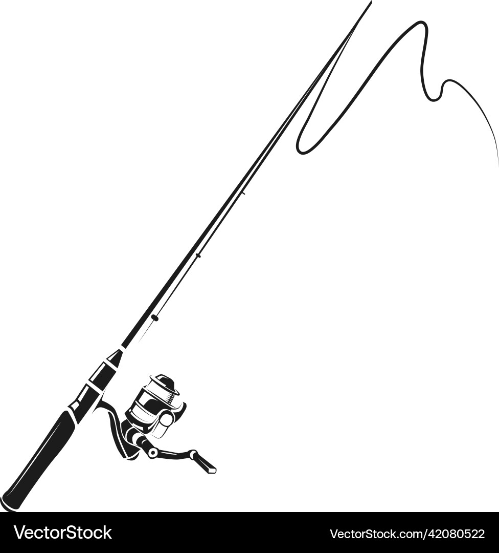 Fishing rod icon fisherman equipment store logo Fishing rod icon fisherman equipment store logo vector image