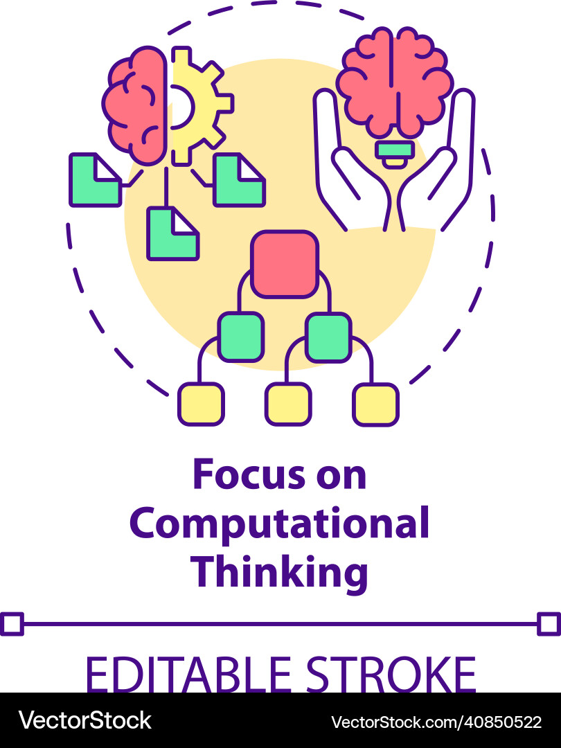Focus on computational thinking concept icon Focus on computational thinking concept icon vector image