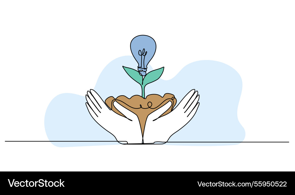 Handpflege eine Pflanze mit Licht Handpflege eine Pflanze mit Licht vektorbild