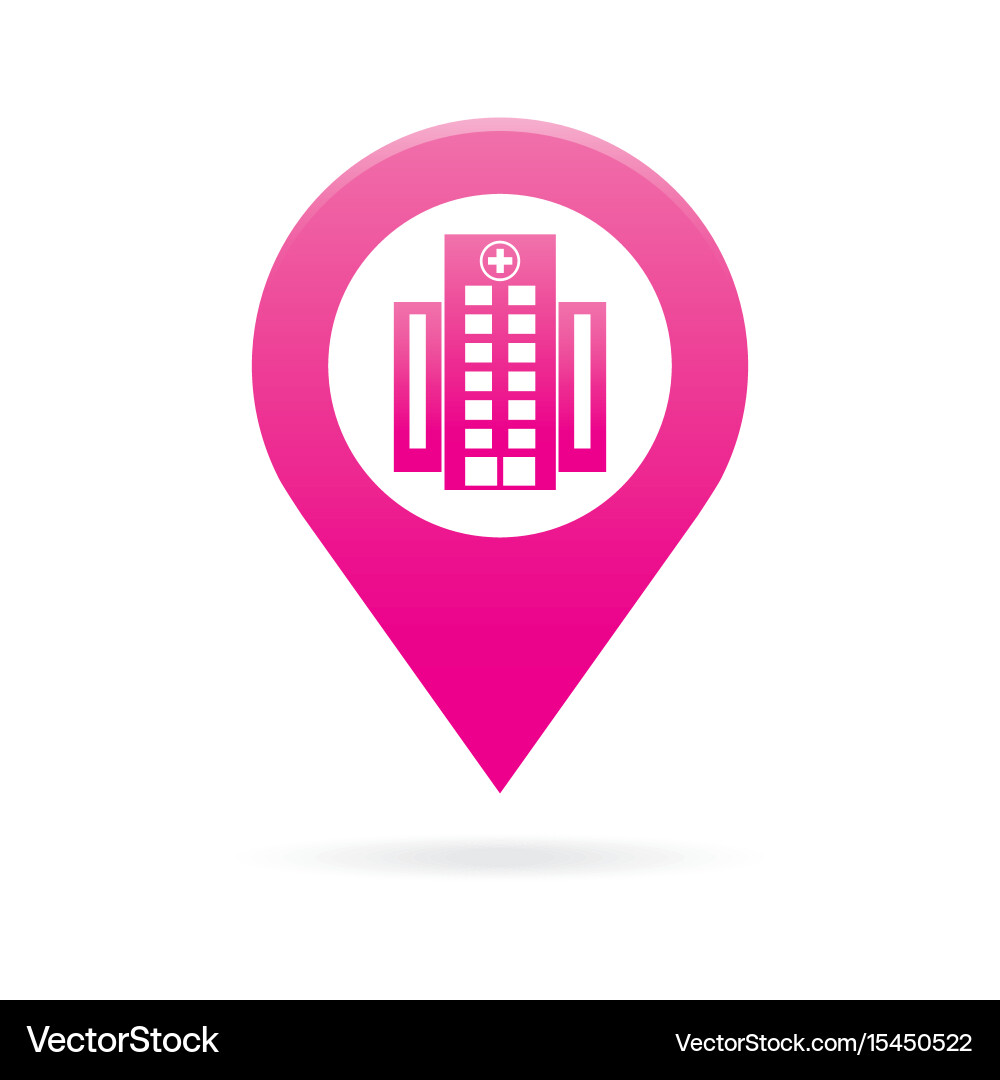 Hospital map pointer icon marker gps location vector image