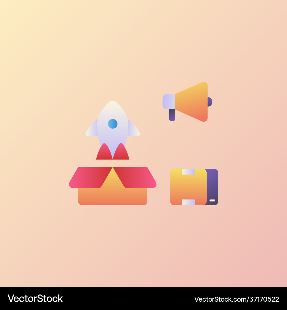 Launch product icons collection with smooth style Launch product icons collection with smooth style vector image