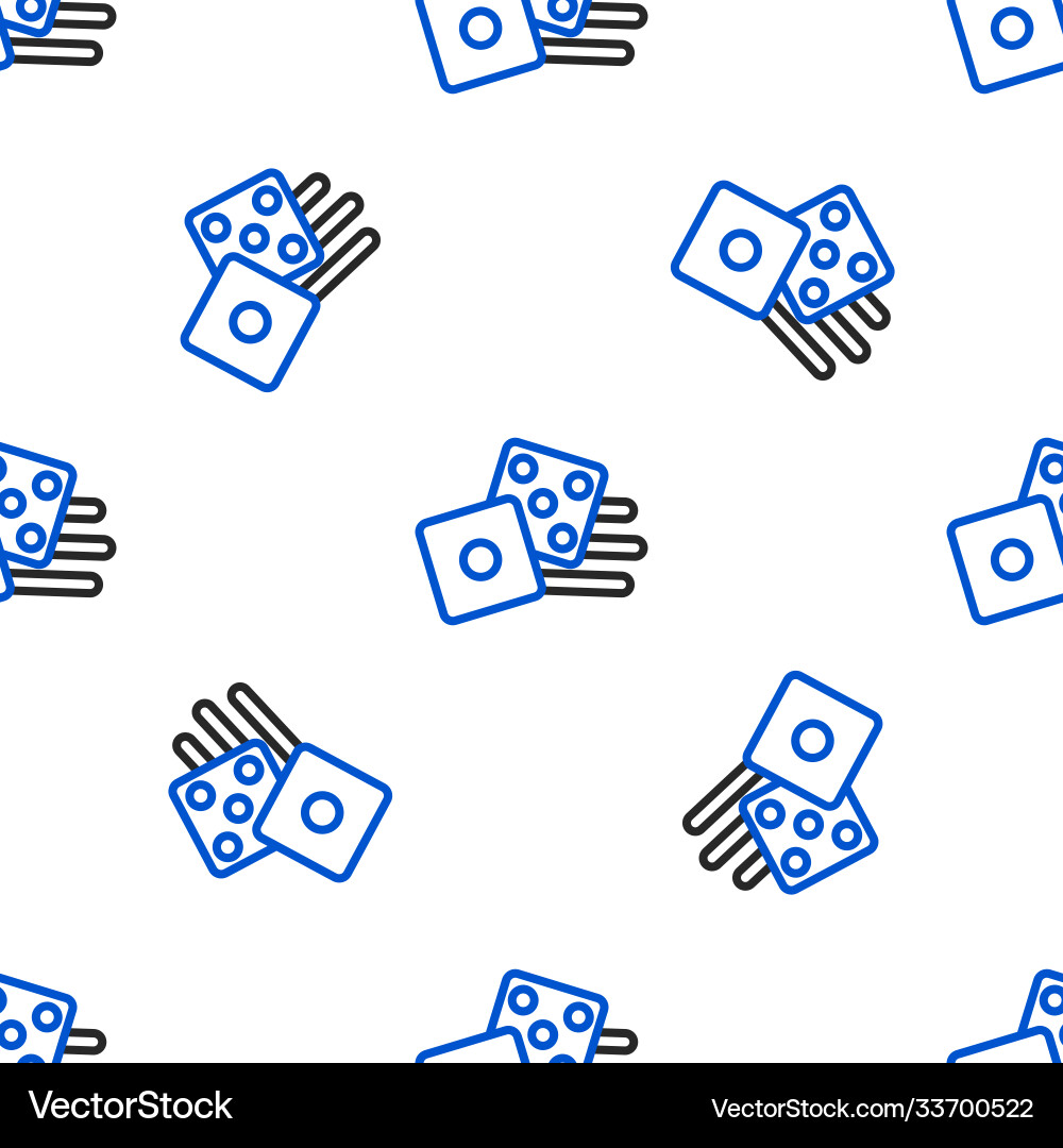 Line game dice icon isolated seamless pattern Vector Image