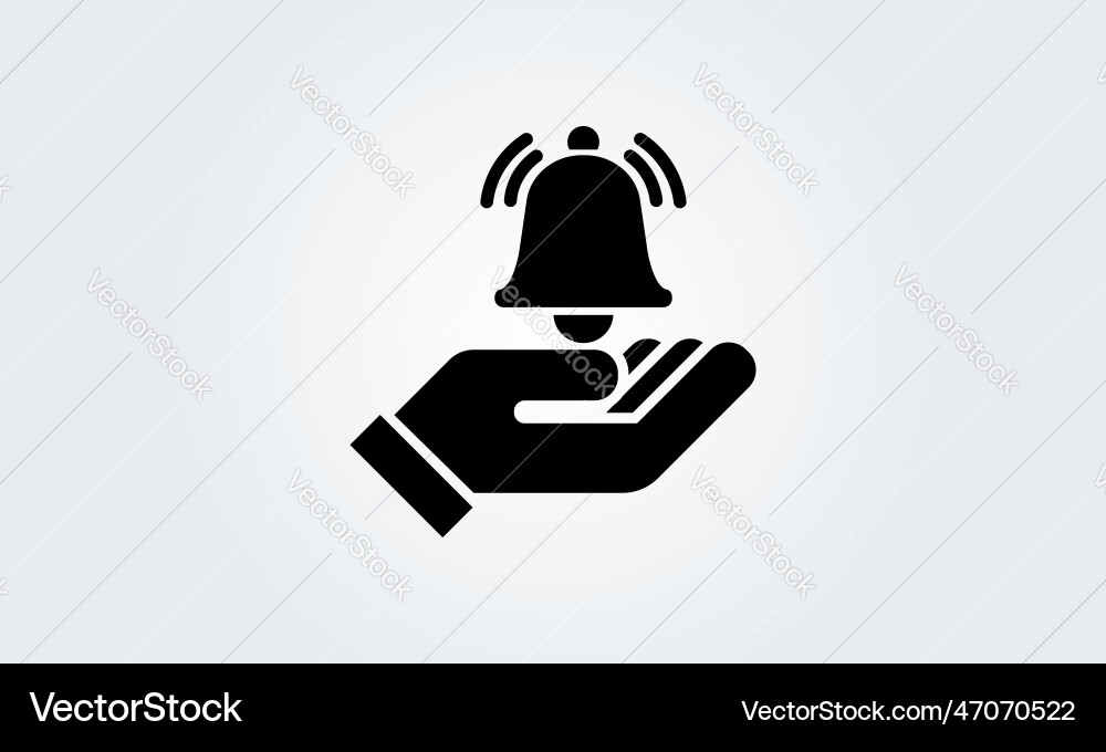 Notification bell hand icon incoming inbox new Notification bell hand icon incoming inbox new vector image