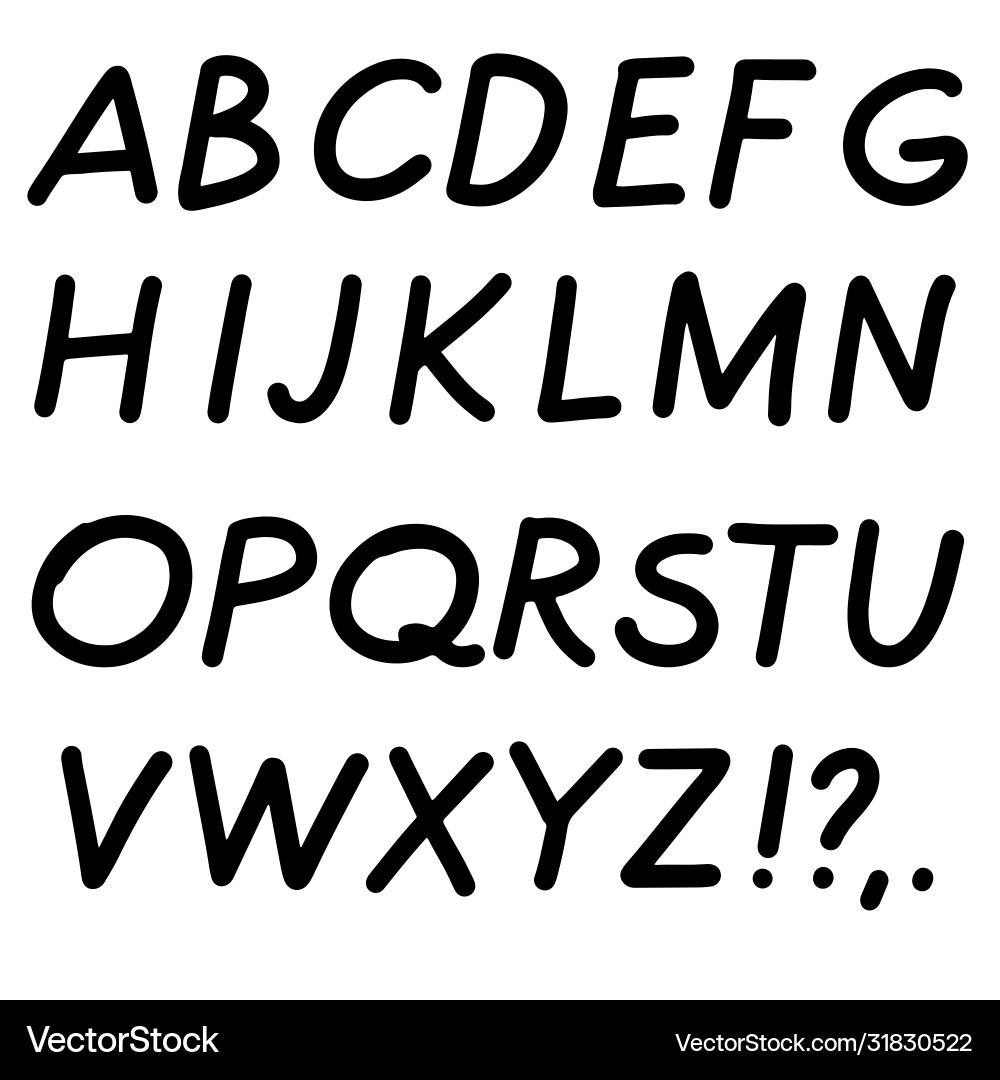 Playful Doodle Alphabet Vector Image