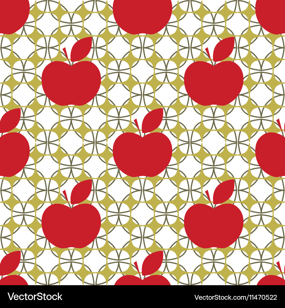 Seamless apple background pattern Vector Image