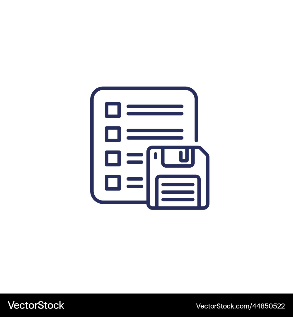 Select files for backup line icon vector image