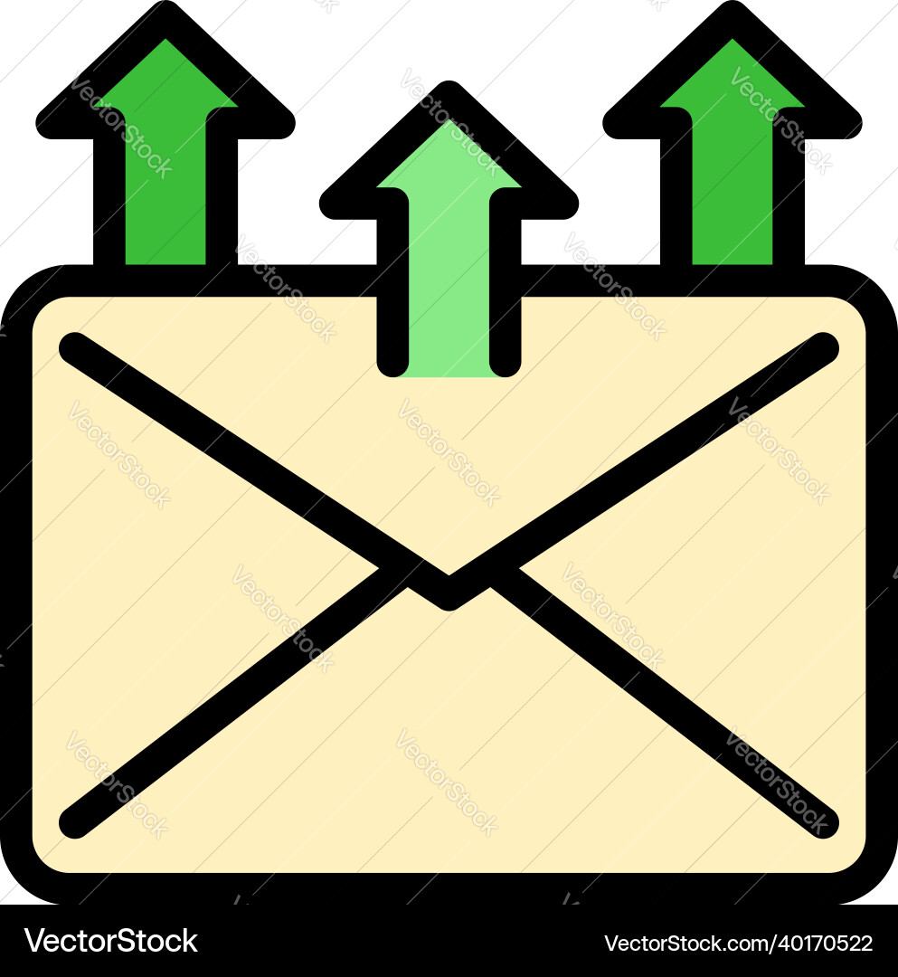 Send mail request icon color outline Send mail request icon color outline vector image