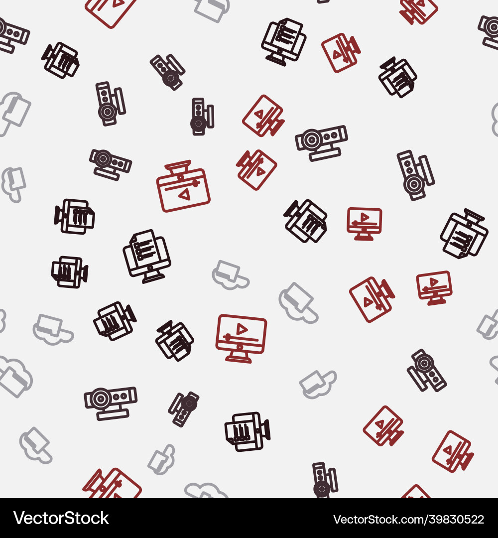 Set line online quiz test survey web camera vector image