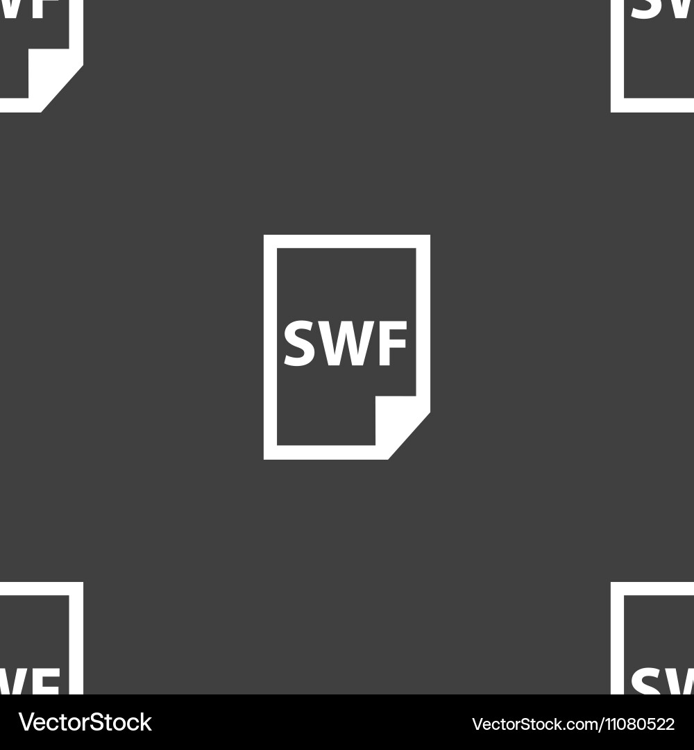 Swf file icon sign seamless pattern on a gray vector image
