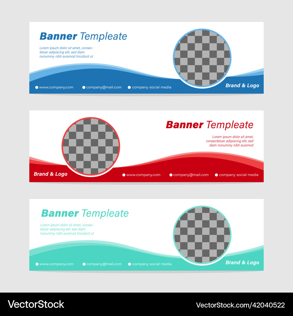 Three horizontal header web banners template Three horizontal header web banners template Vector Image